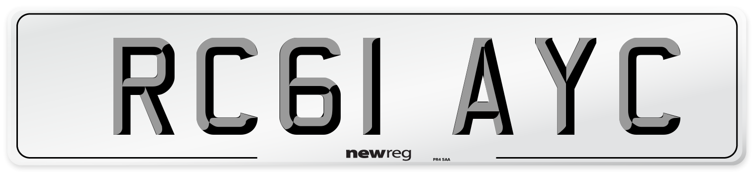 RC61 AYC Number Plate from New Reg